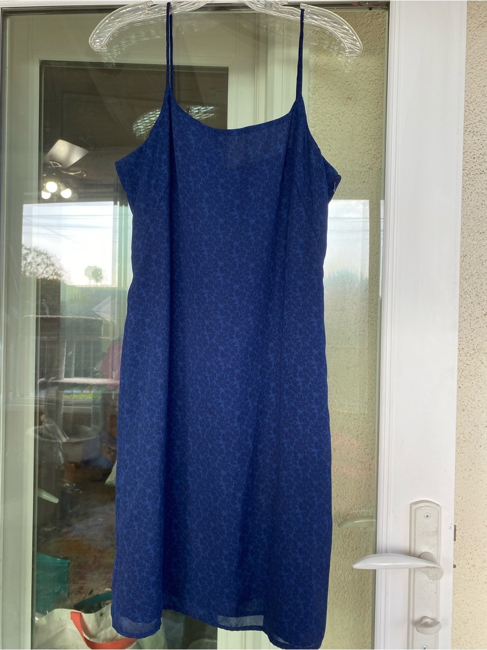Old Navy Blue Floral Jacquard Sleeveless Sheath Shift Dress Size 8